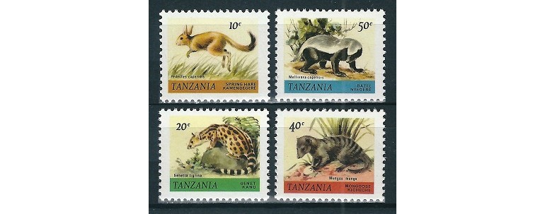 TANZANIA 1980 - FAUNA - SERIE DE 4 TIMBRE - NESTAMPILATA - MNH / fauna23